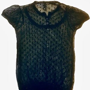 Adorable semi- sheer polka dotted blouse
